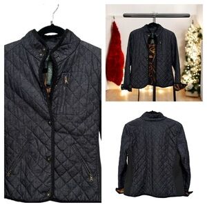 LRL Women's Ralph Lauren Jeans Co Quilted Equestrian Denim Barn Jacket Coat sz S